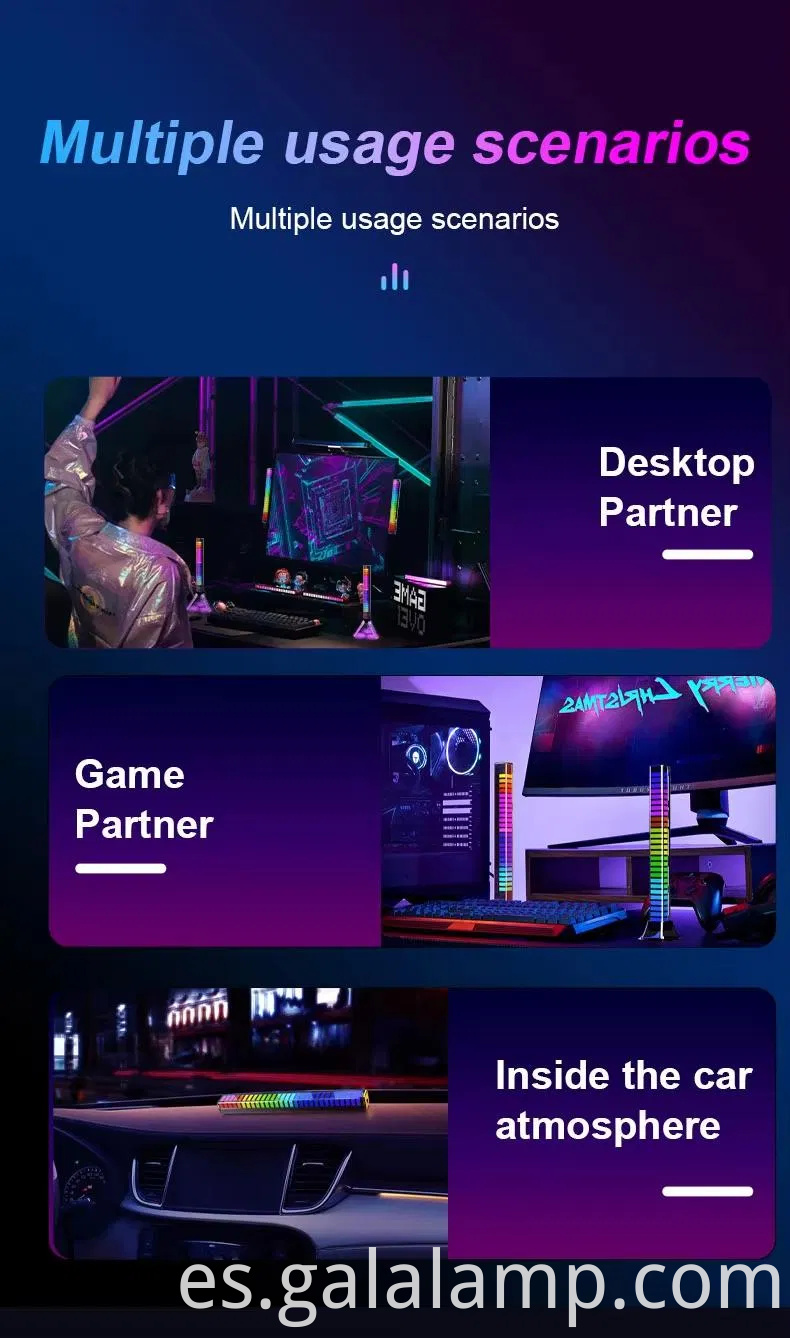 Luz ambiental de automóvil controlada por aplicaciones inteligentes con efectos de ritmo